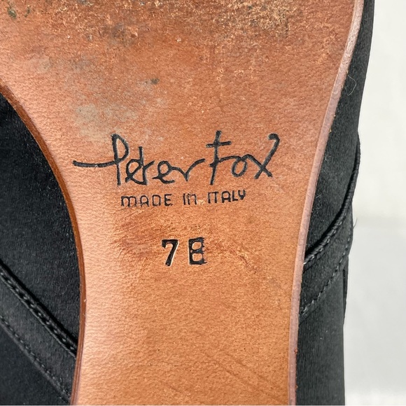Rare Vintage 1993 PETER FOX Black Satin Shoes “Janet” soutache - Picture 14 of 16
